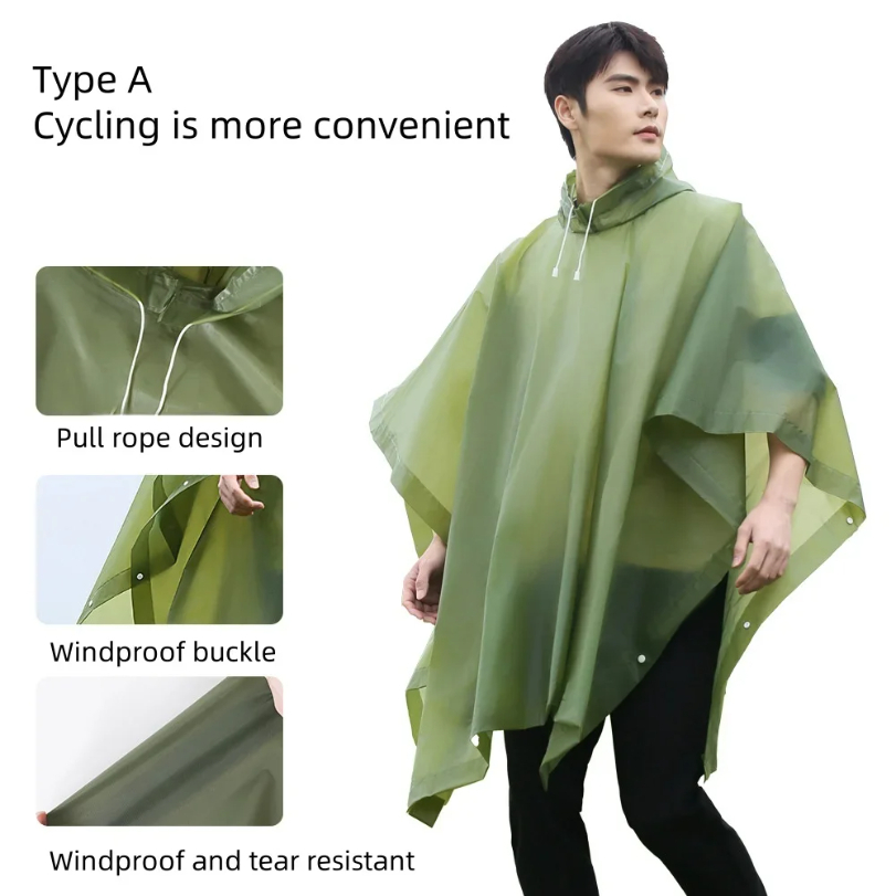 Reusable Raincoat with Drawstr - Commuting By Bike review and price
