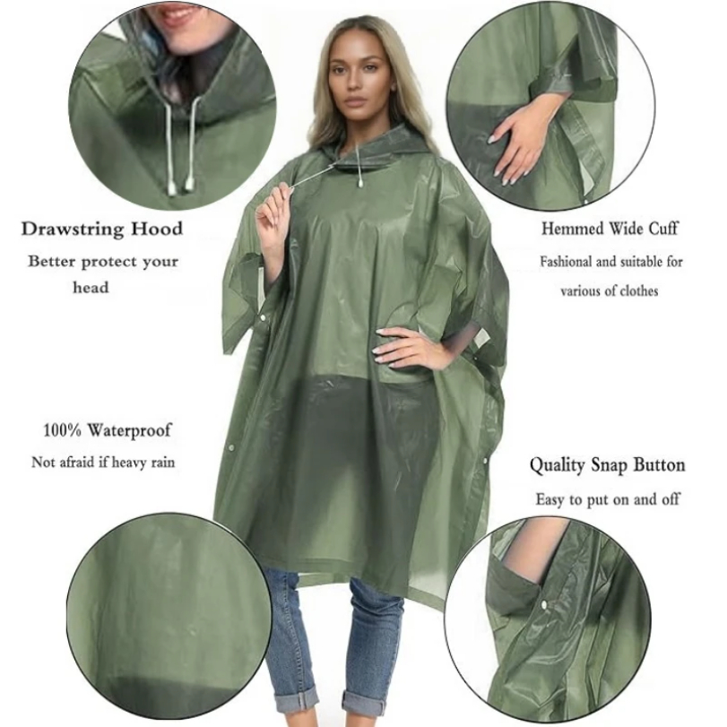 Reusable Raincoat with Drawstr - Commuting By Bike review and price